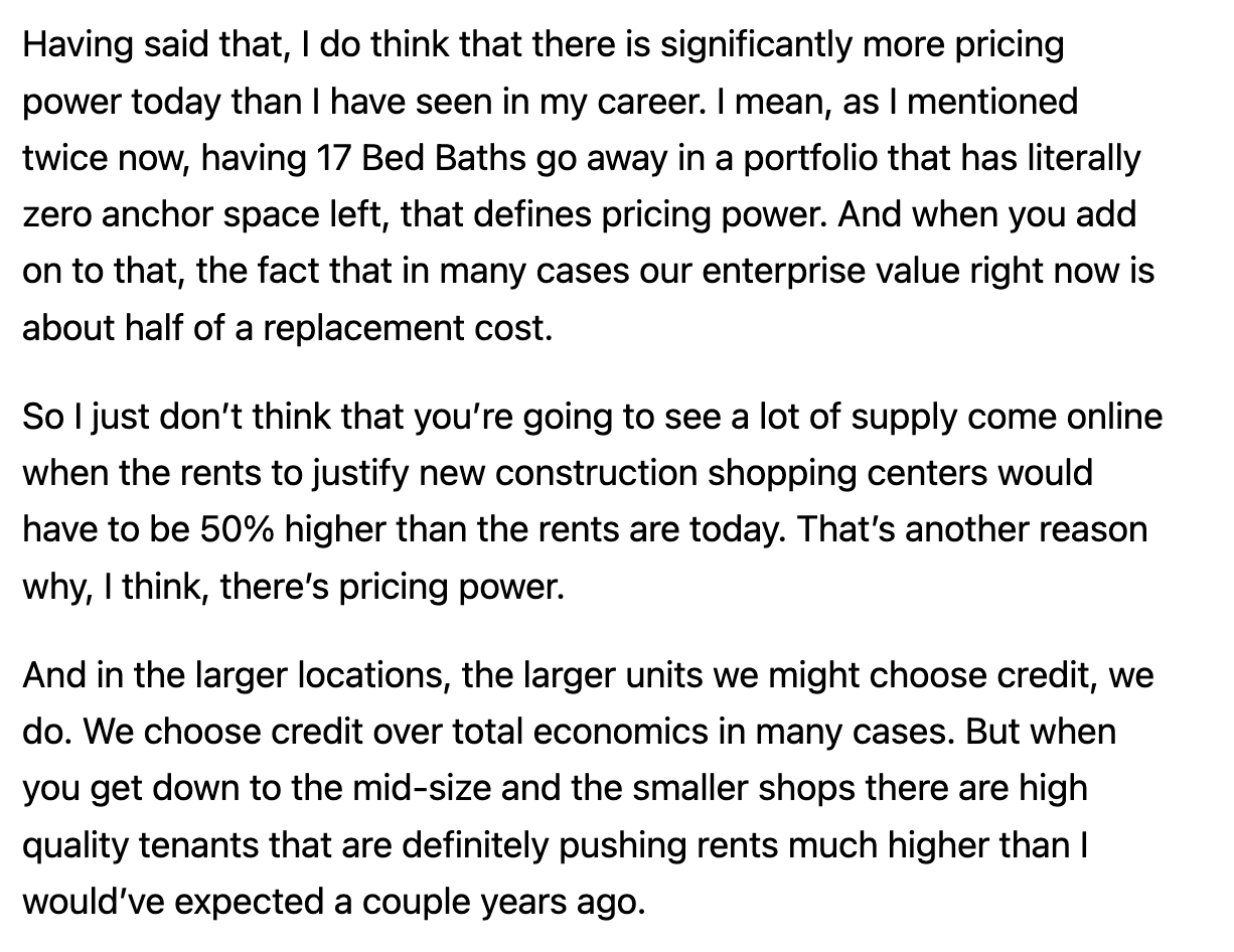 Shopping Center REITs